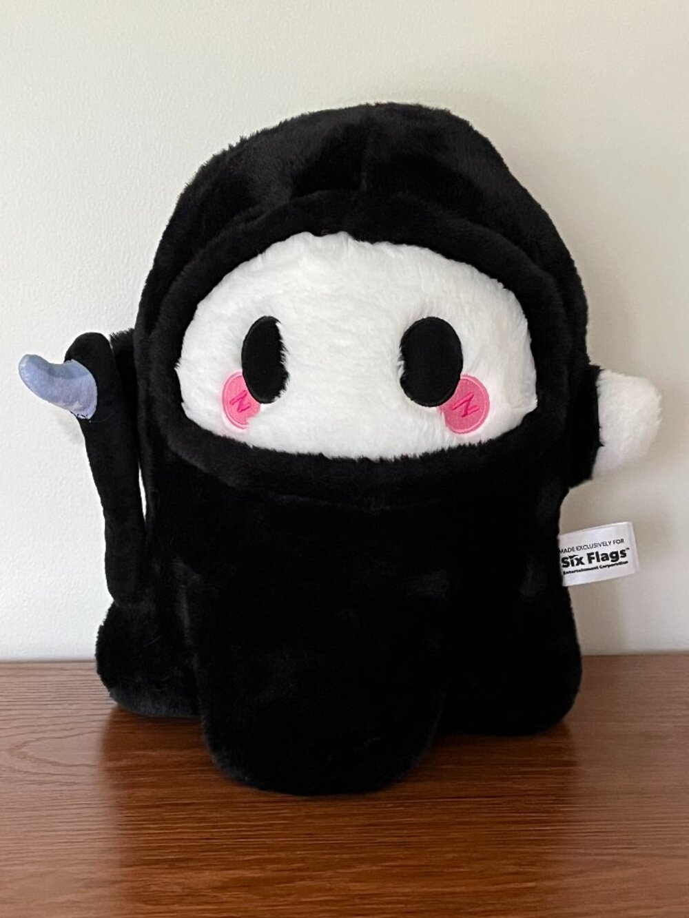 Six Flags Black Grim Reaper Plush Prize Buddies
